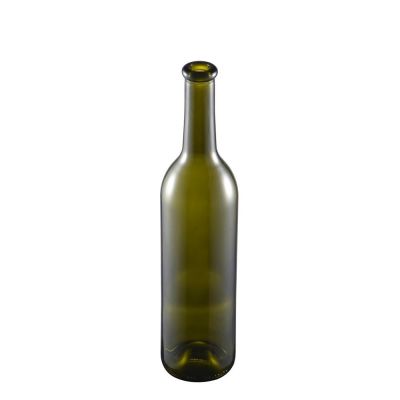 Factory Directly wholesale 750ml Dark Green Wine Bottle with Rubber Stopper Finish