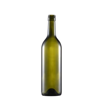 factory wholesale 750ml dark green wine glass bottle with screw top 