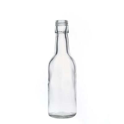 Glass Bottle Manufacturer Mini Wine Liquor Round Empty Flint Glass Bottle with Lids 