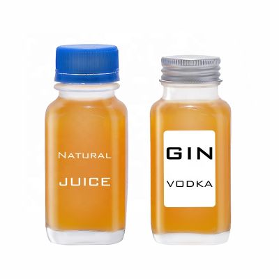 2oz 60ml square glass bottle with tamper evident cap 