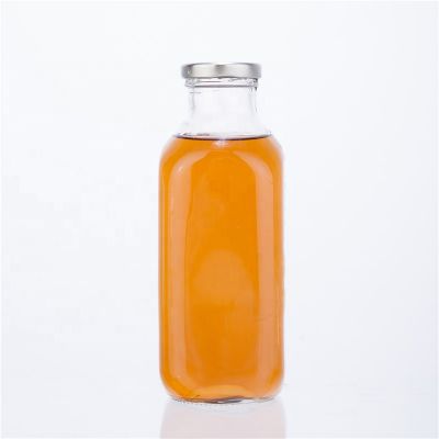 500ml 16oz french square milk glass bottle for drinking