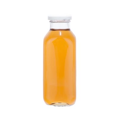 300ml French square glass bottle for freshly Strawberry beverage 