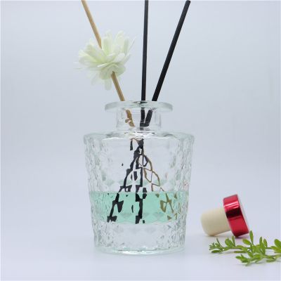 Wholesale 2021 new arrival round clear empty reed diffuser glass bottle for aroma