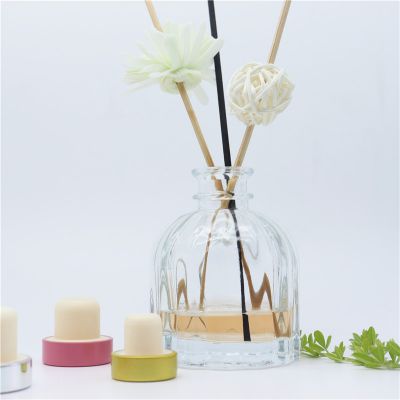 Customize logo glass bottle packages of glass for aroma diffuser with cork rattan