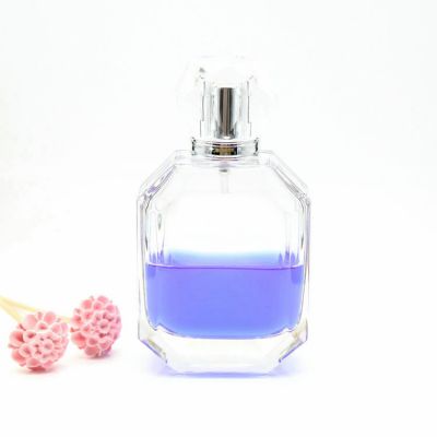 Graceful 100ml flat perfume glass bottle with spray 