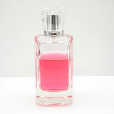 Fine 100ml square perfume glass bottle with screw cap 