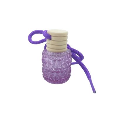 wholesale empty auto aroma elegant purple yellow perfume bottle with corded cap 
