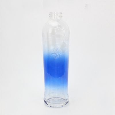 Gradient color 750ml glass bottle for Whisky Vodka with corks 