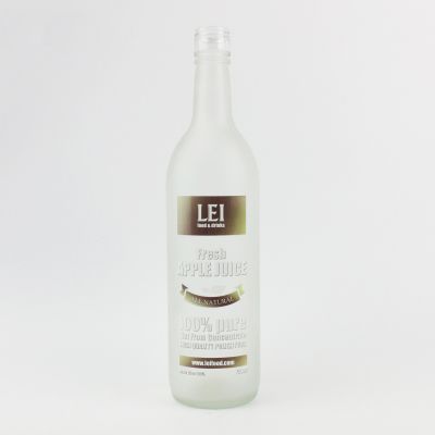 Custom silk print 720ml glass bottles for wine vodka liquor with corks 
