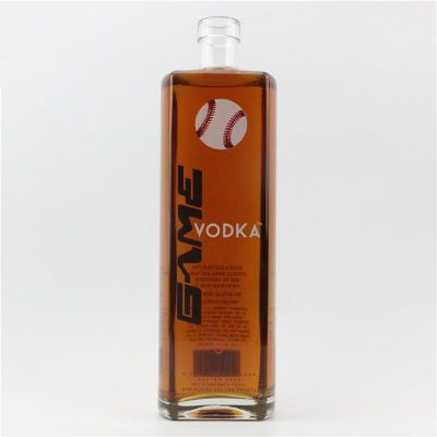Competitive price vodka oblong glass bottle silk custom 