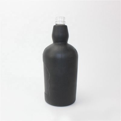 Mysterious black glass bottle use for Vodka whisky champagne