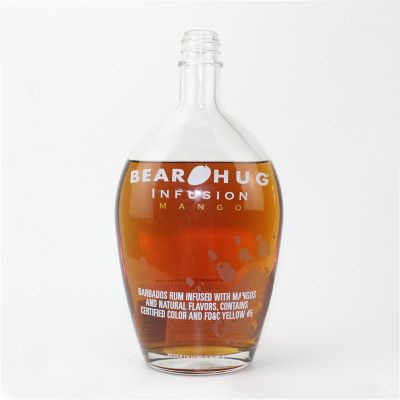 Large capacity 1000ml silk print liquor glass bottle