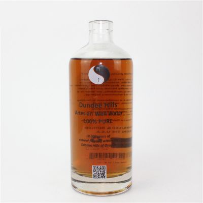 500ml Simple Printing clear liquor glass bottle support deep processing