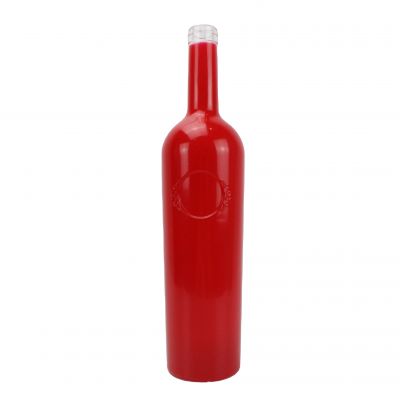 Pink glass bottle frosting deep processing exquisite liquor glass bottle 750ml 
