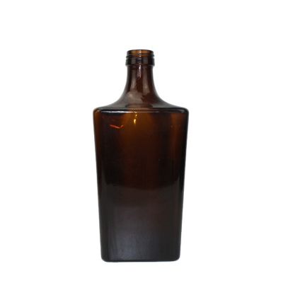 Hot sale empty brown amber vodka whiskey glass liquor bottle 700ml 