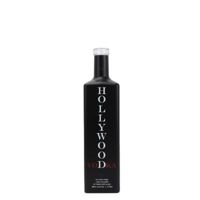 Custom black 1000ml spirit glass bottle for liquor brandy xo whisky 