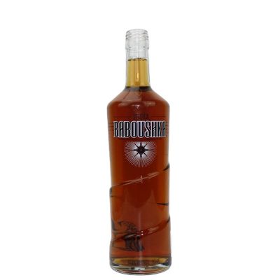 Custom 700ml empty transparent vodka whiskey glass liquor brandy spirit bottle