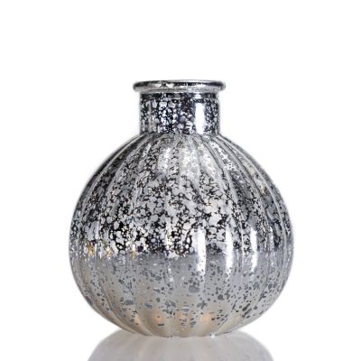 Sparkling Round Ball 120ml Electroplate Aroma Reed Diffuser Bottles For Home Decor 