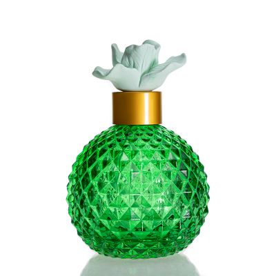 Luxury Empty Round Green Reed Aroma Bottle 200ml Decorative Diffuser Bottle
