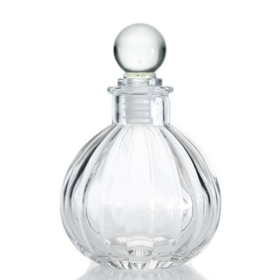 Supplier Round Ball Clear Aroma120ml Empty Reed Diffuser Glass Bottle With Cork 