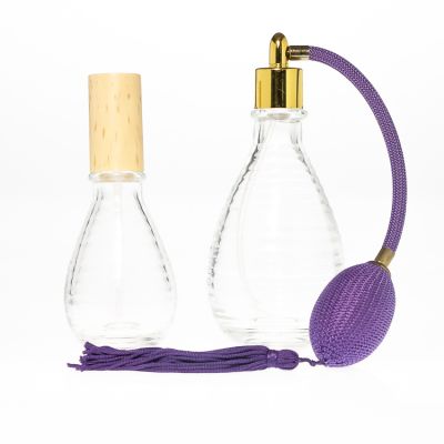 Custom Gourd Round Shape Glass Empty 60ml Refillable Glass Perfume Spray Bottle With Cap 