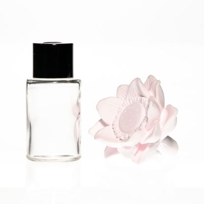 Cosmetic Packaging 30ml Round Shape Perfume Glass Bottle With Plastic Cap