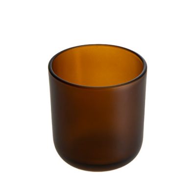 Wholesale Tealight Candle Holder Round 170ml Empty Amber Candle Glass Jar