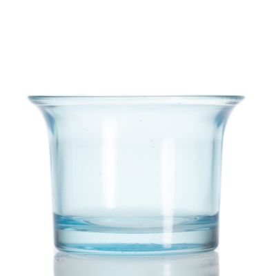 Factory Round shaped 50 ml Glass blue Candle Jars Nordic Small Candle Holder