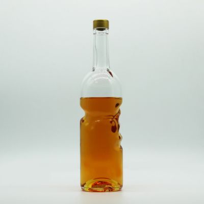 750ml unique design bottle angel's hand glass bottle whisky vodka wine glass bottle