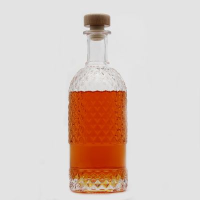 Custom new design unique round shape bottle for whisky vodka brandy glass bottle