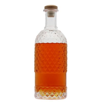 custom high-end whisky empty wholesale small liqour glass bottles 