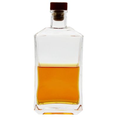 Custom wholesale hot selling good quality brandy whisky bottles 500ml rectangle