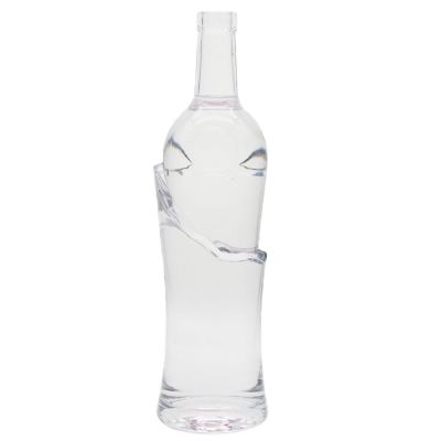 Fashionable custom wholesale high quality custom wine glass bottles unique whsiky brandy glass bottle for vodka