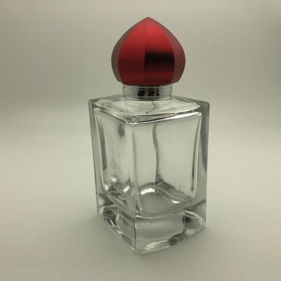 Customized 100ml arabic style Perfume glass bottle with high quality matt cap