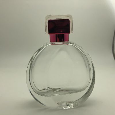 Fancy luxury 100ml Women perfume glass bottle with Surylyn Aluminum Lid