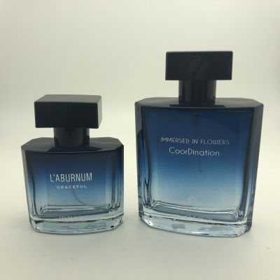 Sunrise 50ml gradient blue coating color perfume astomizer bottle 