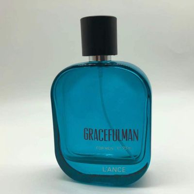 100ml Vintage blue men luxury perfume glass bottle