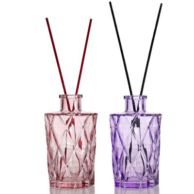Home Decoration Glass Vase 200ml Colorful Glass Reed Diffuser Bottle 