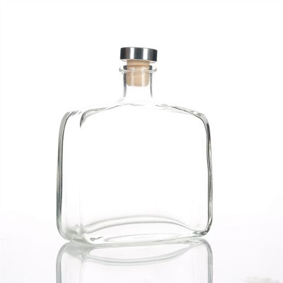 350ml 500ml Clear Empty High Transparent Empty Glass Reed Diffuser Bottle / Empty Flat Round WIne Bottle