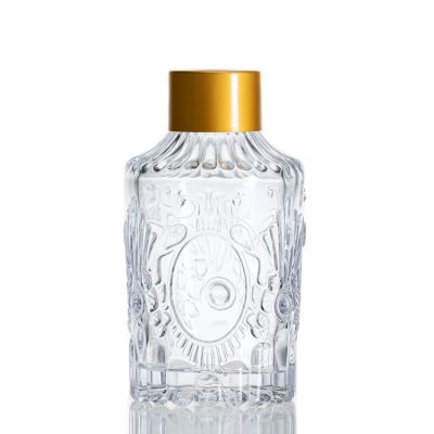 Engraving Design Glass Reed Diffuser Bottle 100ml Hand Sanitizer Bottle For Travel