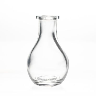 Small Crystal Glass Material Fragrance Diffuser Bottles 40ml Round Clear Glass Vase