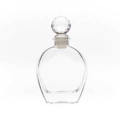 200ml transparent luxury round shape thick base diffuser glass bottle wholesale