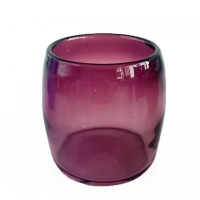 Handmade candle jar egg shaped popular purple glass candle holders