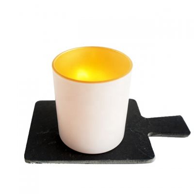 wholesale 10oz cheaper price matte white gold design empty candle container