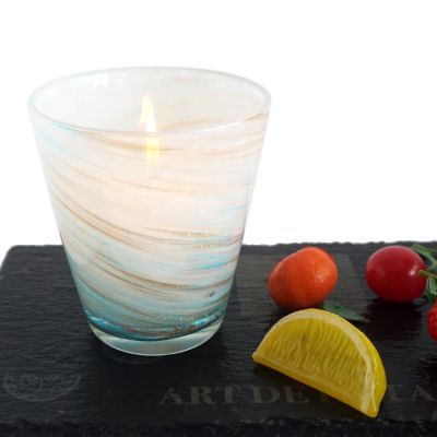 270ml handmade glass candle holder swirl design for home decoration