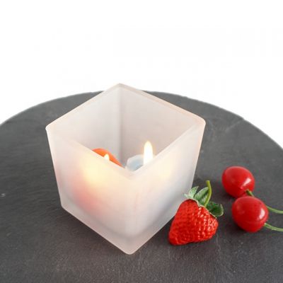 new craft design candle making containers 10oz frosted glass candle vessels with colorful lids
