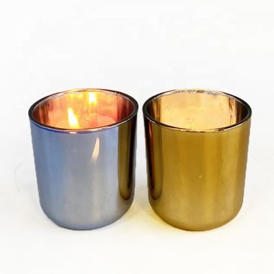 wholesale custom shiny empty glass candle jar with ceramic lid