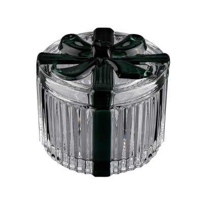 Drak green glass candle jar with lids in bulk from Sunny Glassware