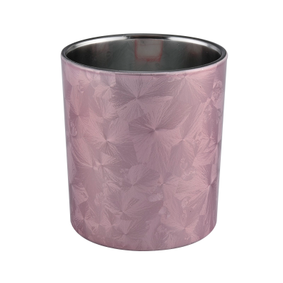 300ml pink outside cylinder glass candle jar for home decor in bulk