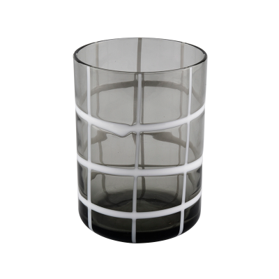 10OZ Semi-permeable black handmade glass candle holder wholesale